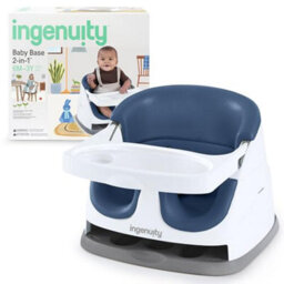 Ingenuity Baby Base 2-In-1 Booster Feeding And Floor Seat With Self-Storing Tray - Night Sky