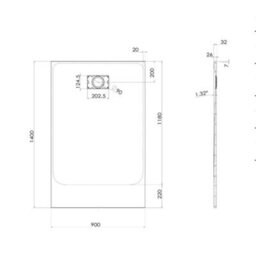 Homestylestore Black Reversible Corner Frameless Sliding Door Shower Enclosure With Light Grey Slate Effect Tray 1400 X 900mm - thumbnail 5