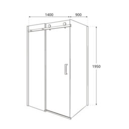 Homestylestore Black Reversible Corner Frameless Sliding Door Shower Enclosure With Light Grey Slate Effect Tray 1400 X 900mm - thumbnail 4