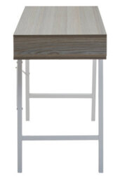 Orsina Two Drawer Light Oak Veneer Desk,wood Desk With Angular White Metal Legs,modern Design Wooden Workstation - thumbnail 3