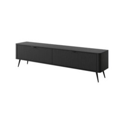 Arte Lante Modern Black Tv Cabinet 2000mm H510mm D380mm With Two Pull-Down Doors And Two Closed Compartments - thumbnail 1