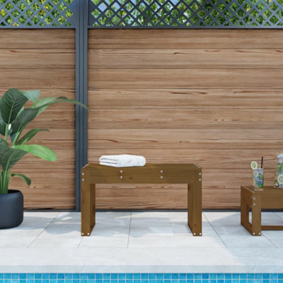 Berkfield Garden Bench Honey Brown 80X38X45 Cm Solid Wood Pine - image 1