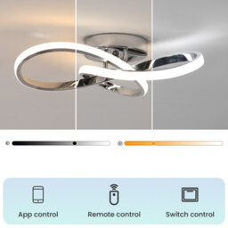 Pheashine Dimmable Led Ceiling Light,36W 4050Lm Dia 40Cm 3000K 6500K With Remote Control For Living Room, Bedroom Or Kitchen - thumbnail 2
