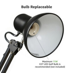 Lepro Swing Arm Desk Lamp, E27 G45 Golf Ball Bulb Required & Not Included, Flexible Table Lamp Mains Powered - thumbnail 3