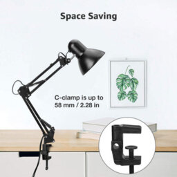 Lepro Swing Arm Desk Lamp, E27 G45 Golf Ball Bulb Required & Not Included, Flexible Table Lamp Mains Powered - thumbnail 4