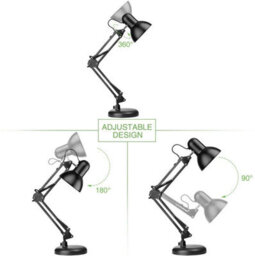 Lepro Swing Arm Desk Lamp, E27 G45 Golf Ball Bulb Required & Not Included, Flexible Table Lamp Mains Powered - thumbnail 5