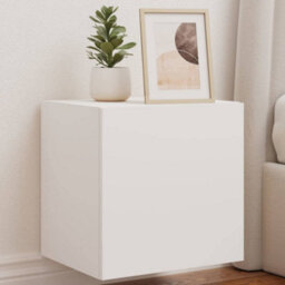 Berkfield Durable Tv Wall Cabinet With Led Lights White 40.5X35X40 Cm - thumbnail 2