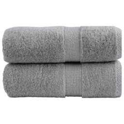 Berkfield Premium Guest Towels Solund 2Pcs Grey 30X50Cm 600Gsm - thumbnail 1