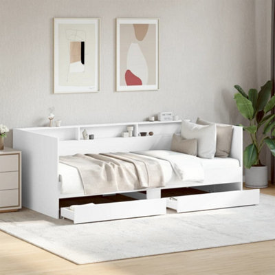 Berkfield Daybed With Drawers Without Mattress White 90X190 Cm Single - image 1