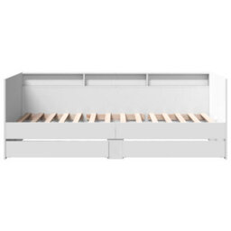 Berkfield Daybed With Drawers Without Mattress White 90X190 Cm Single - thumbnail 4