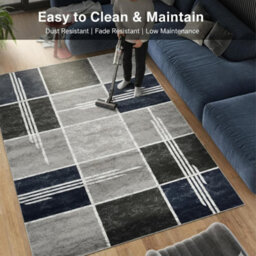 Modern Box Design Area Rug Soft Thick Pile Carpet Living Room Bedroom Kitchen Non Shedding Polypropylene Rug 200X290 Cm - thumbnail 5