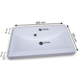 Alba Bathroom Furniture Set With Dolomite Washbasin Wotan Oak With White Gloss - thumbnail 5