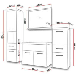 Alba Bathroom Furniture Set With Dolomite Washbasin Wotan Oak With White Gloss - thumbnail 6