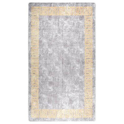 Berkfield Rug Washable 190X300 Cm Grey Anti Slip