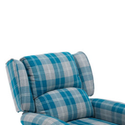 More4Homes Eaton Wing Back Fireside Check Fabric Recliner Armchair Sofa Chair Reclining Cinema (Blue) - thumbnail 5