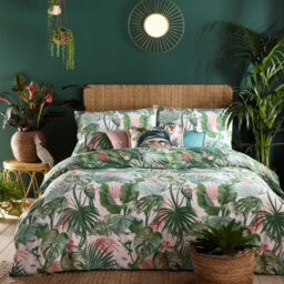 Furn. Amazonia Tropical Reversible Duvet Cover Set, Super King, Green - thumbnail 2