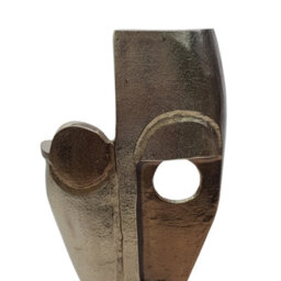 Abstract Face Aluminium Sculpture Ornament And Home Accessory In Bronze Silver 40Cm Height - thumbnail 4