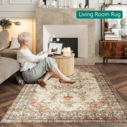 Ameha Large Area Rugs For Bedroom Kitchen Carpet Nonslip Oriental Floral Design Vintage Cashmere Rug(Timeless,120X170Cm) - thumbnail 7