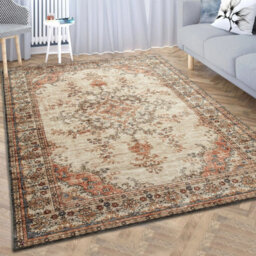 Ameha Large Area Rugs For Bedroom Kitchen Carpet Nonslip Oriental Floral Design Vintage Cashmere Rug(Timeless,120X170Cm) - thumbnail 4
