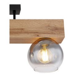 Luminosa Lighting Luminosa Moitas Ceiling Spotlight Bar Matt Black Smoke Glass Shade 3X E27 - thumbnail 4