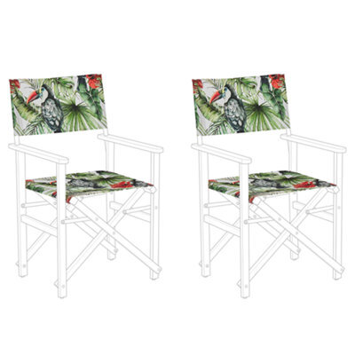 Beliani Set Of 2 Garden Chair Replacement Fabrics Cine Green - image 1