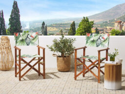 Beliani Set Of 2 Garden Chair Replacement Fabrics Cine Green - thumbnail 2
