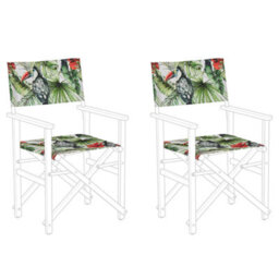 Beliani Set Of 2 Garden Chair Replacement Fabrics Cine Green