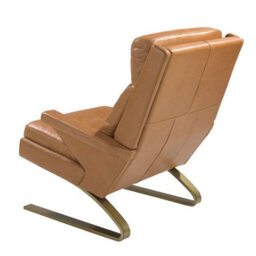 Angel Cerda Elegant Camel Leather Armchair With Gold Legs - thumbnail 6
