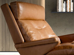 Angel Cerda Elegant Camel Leather Armchair With Gold Legs - thumbnail 4