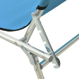 Walplus Folding Sun Lounger With Canopy Blue Aluminium - thumbnail 8