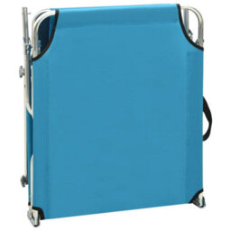 Walplus Folding Sun Lounger With Canopy Blue Aluminium - thumbnail 6