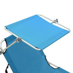 Walplus Folding Sun Lounger With Canopy Blue Aluminium - thumbnail 7