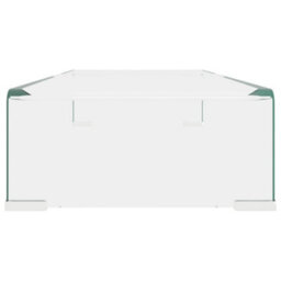 Berkfield Tv Stand/monitor Riser Glass Clear 70X30X13 Cm - thumbnail 4