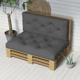 Outsunny 2 Seater Outdoor Seat Cushions And Back For Pallet, Charcoal Grey - thumbnail 5