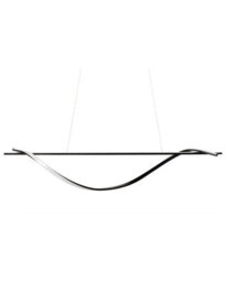 Wyld And Coco Aurora Black Iron Pendant - Integrated Led, Minimalist Horizontal Bar, Matt Black, Adjustable Height - thumbnail 1