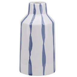 Beliani Flower Vase Assus Stoneware 22 Cm White - thumbnail 1