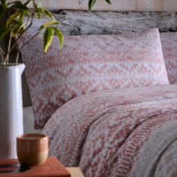 Appletree Bergen 100% Brushed Cotton Terracotta Duvet Cover Set - thumbnail 2