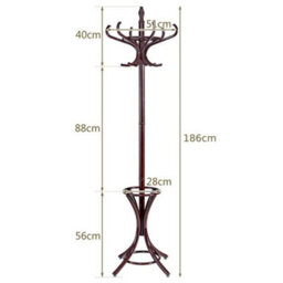 Wooden Coat Rack Hat Hanger With 12 Hooks - thumbnail 2