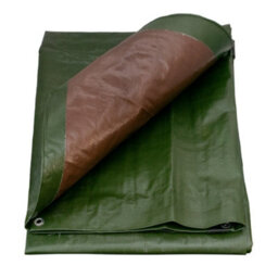 Cost Wise Tough Heavy 220 Gsm Duty Waterproof Green With Brown Reverse Tarpaulin /tarp Cover Sheet/ Extra Eyelets At 50Cm 4Mx 6M - thumbnail 8