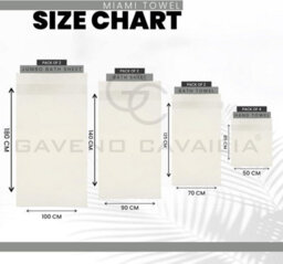 Gc Gaveno Cavailia 4Pk Miami Hand Towel 50X85 Cream Quick Drying & Super Absorbent 700 Gsm Hand Towel Set - thumbnail 3