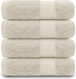 Gc Gaveno Cavailia 4Pk Miami Hand Towel 50X85 Cream Quick Drying & Super Absorbent 700 Gsm Hand Towel Set - thumbnail 1