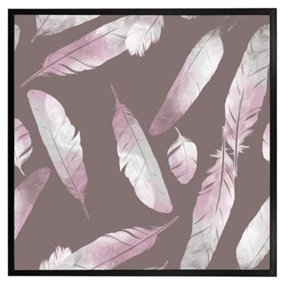 "Andrew Lee Imprints Bird Feathers (Picutre Frame) / 20X20"" / Brown" - image 1