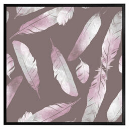 "Andrew Lee Imprints Bird Feathers (Picutre Frame) / 20X20"" / Brown" - thumbnail 8