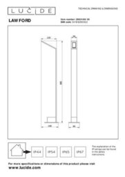 Lucide Lawford Bollard Light - Led 3000K Ip54 - Black - thumbnail 5