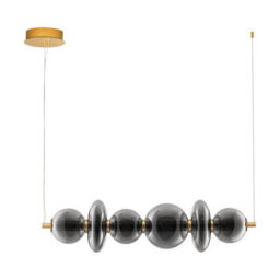 Luminosa Lighting Luminosa Navi Bar Pendant Ceiling Light Brass Gold, Smokey Grey Triac Dimmable Led 29W 3472Lm 3000K - thumbnail 1