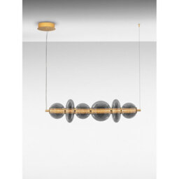 Luminosa Lighting Luminosa Navi Bar Pendant Ceiling Light Brass Gold, Smokey Grey Triac Dimmable Led 29W 3472Lm 3000K - thumbnail 4