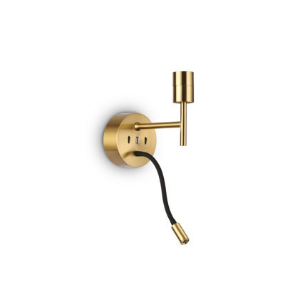 Ideal Lux Set Up Wall Light + Reading Light Brass Without Shade 3000K - image 1
