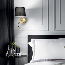 Ideal Lux Set Up Wall Light + Reading Light Brass Without Shade 3000K - thumbnail 2