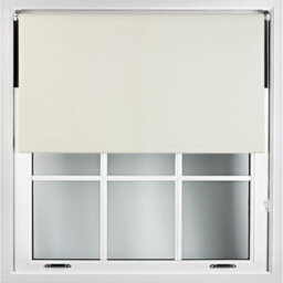 Furnished Blackout Roller Blinds With Metal Fittings- Cream Trimmable Blind For Windows And Doors (W)185Cm (L)165Cm