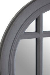Orsina Hawthorne Flat Wood Round Grey Wall Mirror - thumbnail 3